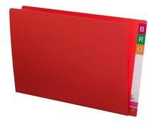 Foolscap Folder Full End Tab Red Pk100
