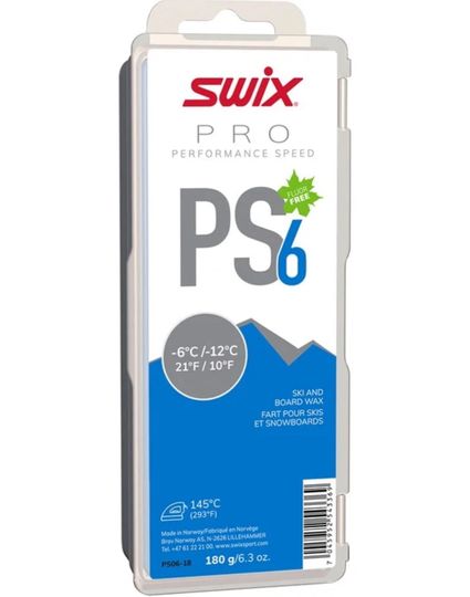 Swix PS6 Wax (Blue -6c To -12c) 180g