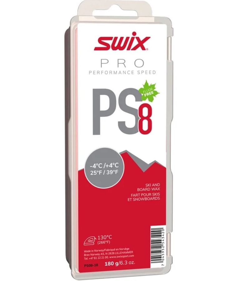 Swix PS8 Wax (Red -4c To 4c) 180g