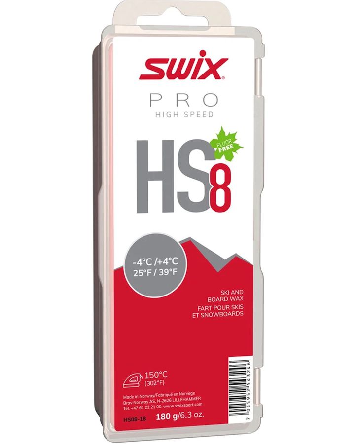Swix HS8 Wax (Red -4C To 4C) 180g