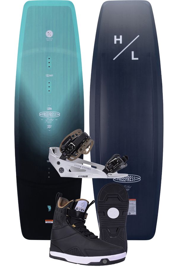 Hyperlite 2024 Freepress Cable Park  Wakeboard with Freepress Boots & System Lowback Bindings