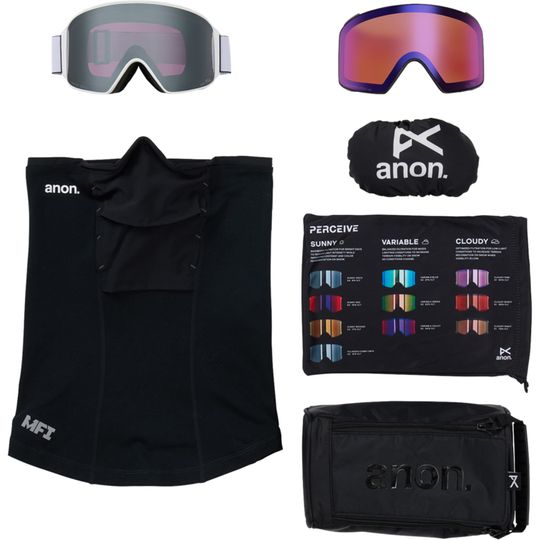 Anon 2026 M4 Goggles (Cylindrical) (Low Bridge) + Bonus Lens + MFI Face Mask