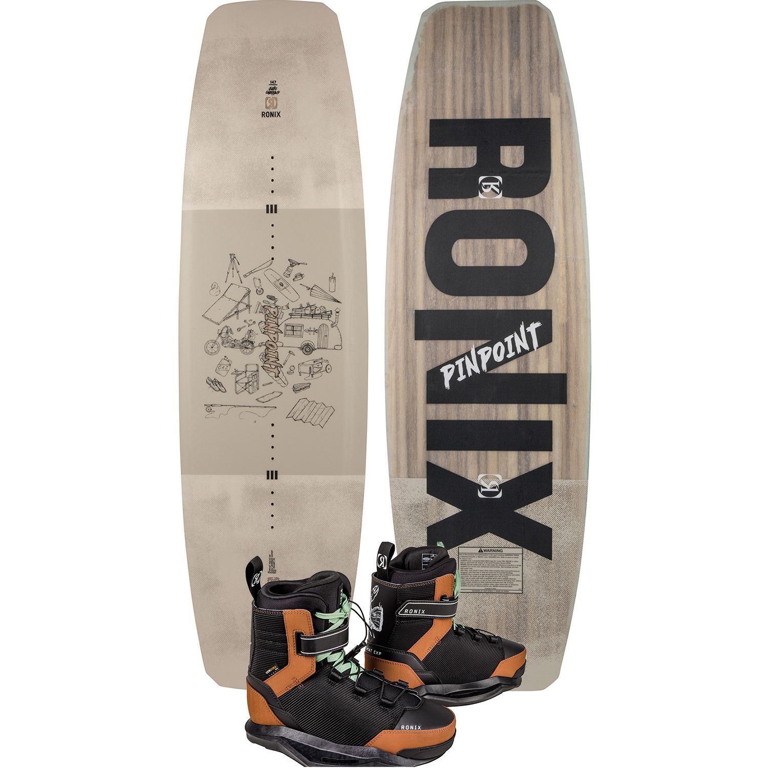 Photo of Ronix 2025 Pinpoint Cable Park Wakeboard With Diplomat Boots by Ronix