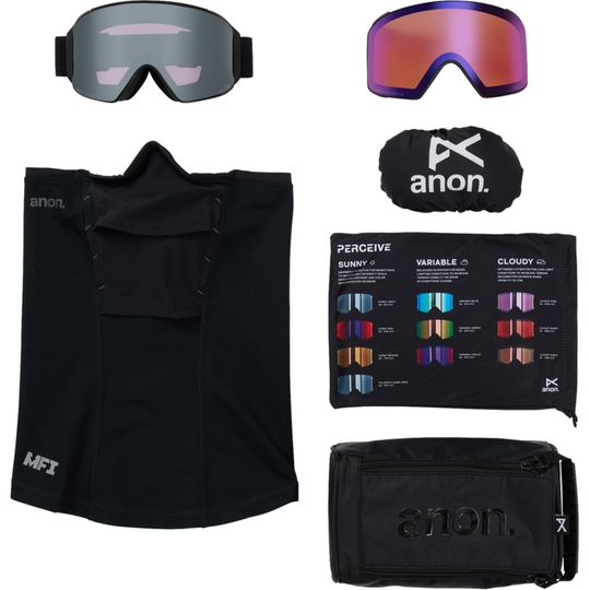 Anon 2026 M4 Goggles (Cylindrical) (Low Bridge) + Bonus Lens + MFI Face Mask