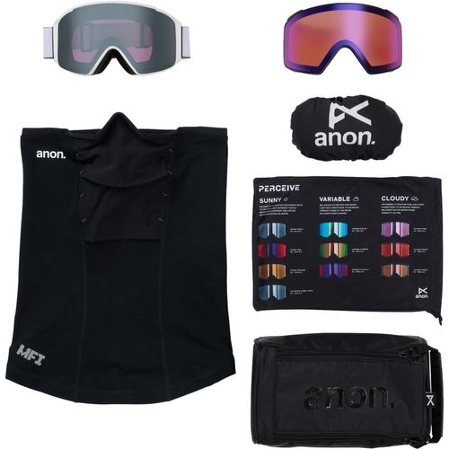 Anon 2026 M4S Goggles (Cylindrical) (Low Bridge) + Bonus Lens + MFI Face Mask
