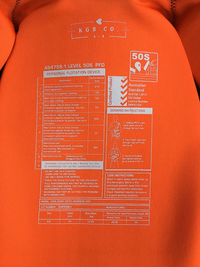 KGB 2022 Junior Boys Vest 4-6 - Repaired. 99