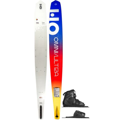 HO 2025 Omni Ultra White Slalom Ski with Stance 130 Atop Boot &amp; RTP