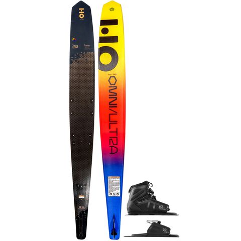 HO 2025 Omni Ultra Black Slalom Ski with Stance 130 Boot &amp; RTP