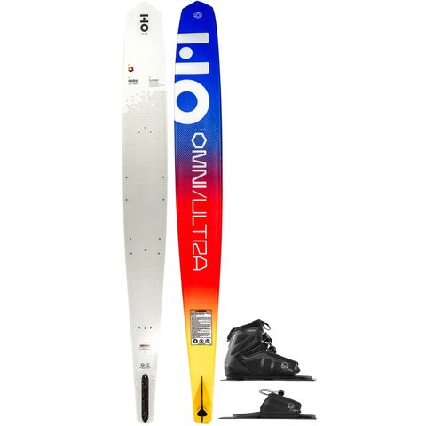 HO 2025 Omni Ultra White Slalom Ski with Stance 130 Boot &amp; RTP