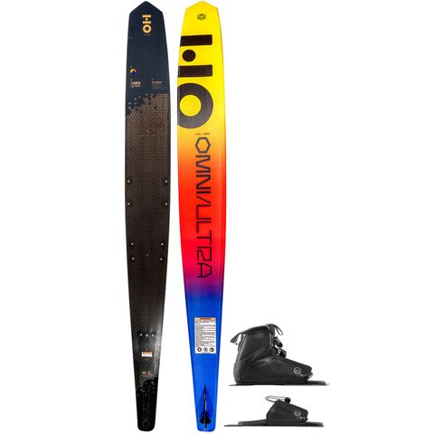 HO 2026 Omni Ultra Black Slalom Ski with Stance 110 Boot &amp; RTP