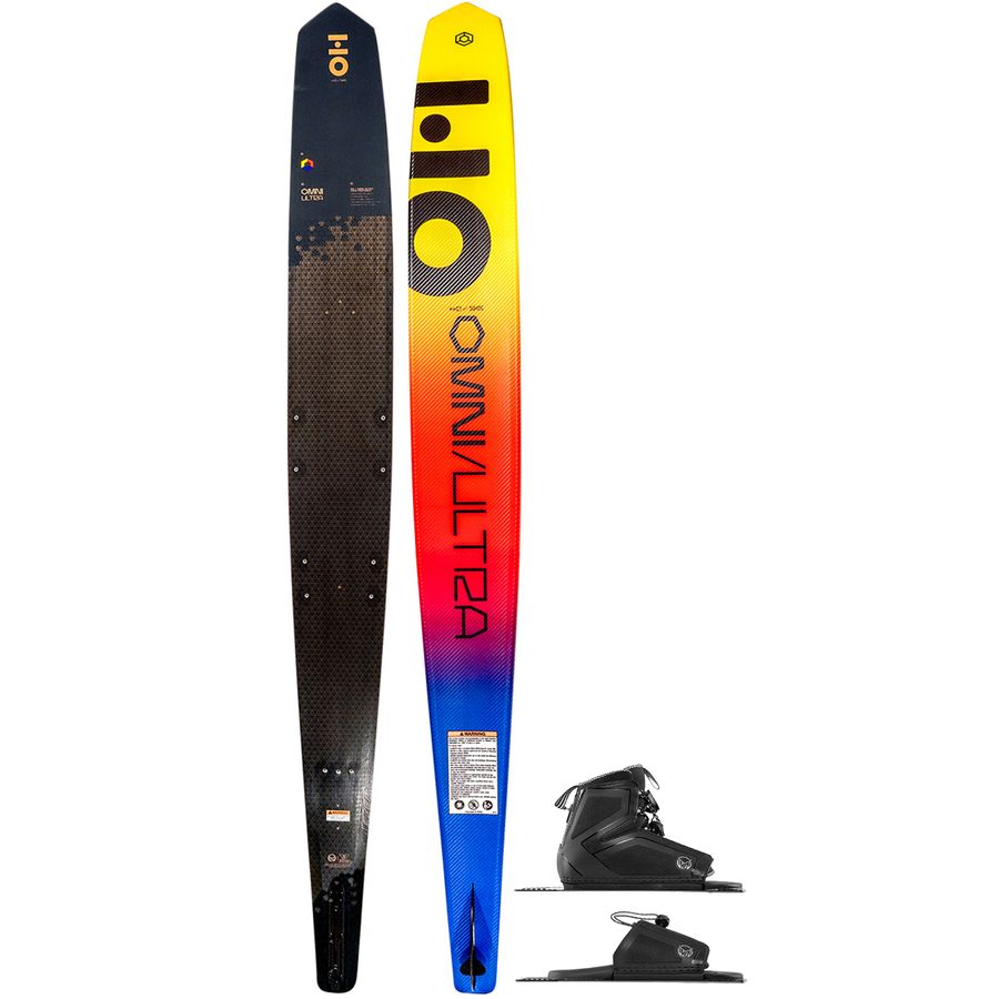 HO 2025 Omni Ultra Black Slalom Ski with Stance 110 Boot & RTP