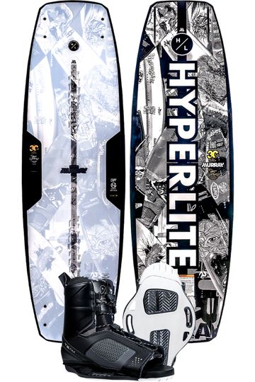 Hyperlite 2025 Murray Pro Wakeboard with Team Open Toe Boots