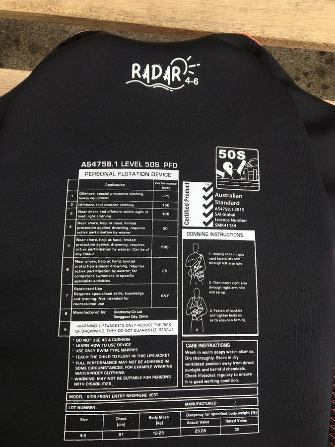 Radar 2024 Junior Girls Vest 4-6 - Non Approved Sample. 101