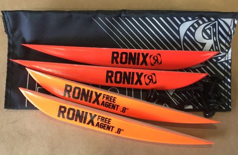 Ronix Free Agent Wakeboard Fins X4 Point 8 inch Orange.195
