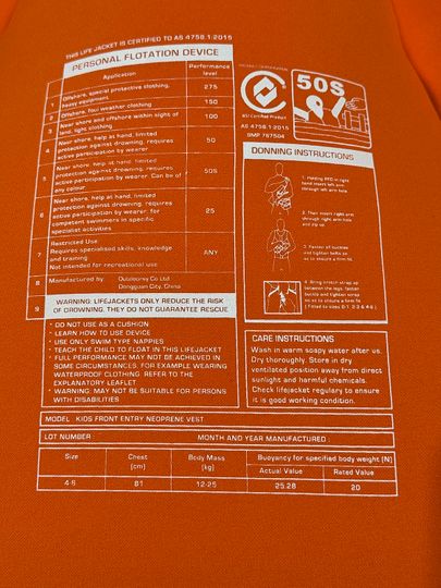 KGB 2025 JNR BOYS VEST 4-6 - NON APPROVED SAMPLE (C115)