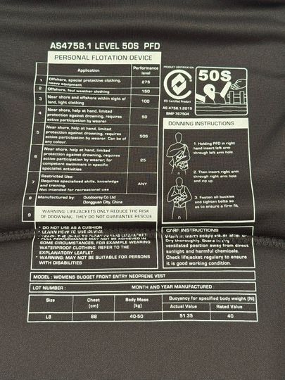 Ivy 2025 IVY CAPRI VEST CHARCOAL / BLACK 8 - NON APPROVED Sample(C132)