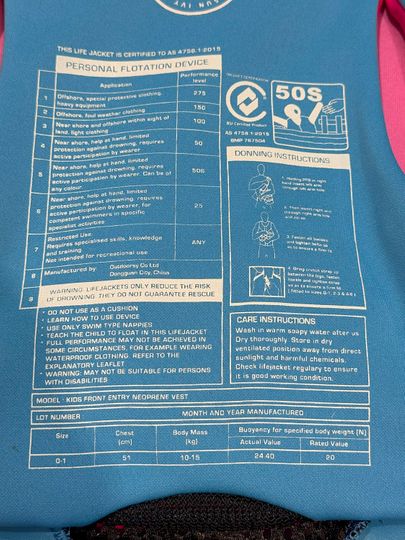 Ivy 2025 Jnr GIRLS VEST W/ COLLAR 0-1 - NON APPROVED (C75)