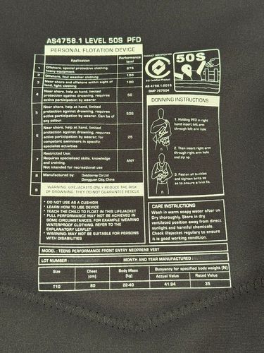 KGB 2025 TEEN Stash Vest Y10 - Non Approved sample (c125)