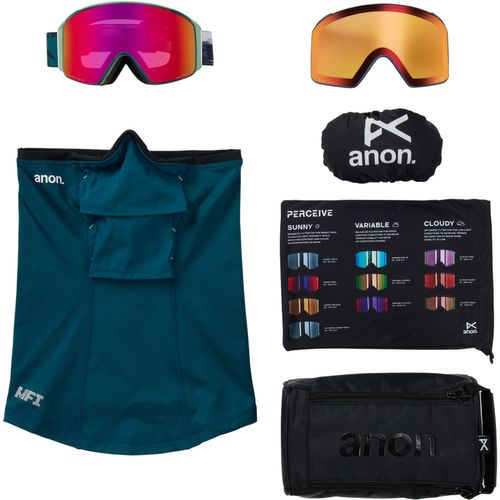 Anon 2026 M4S Goggles (Cylindrical) (Low Bridge) + Bonus Lens + MFI Face Mask