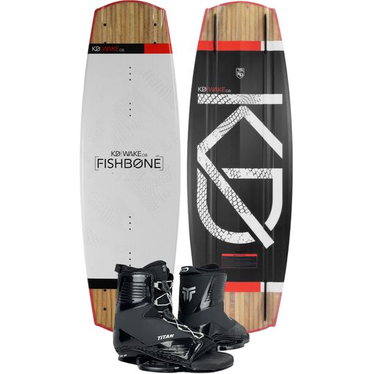 KD 2027 Fishbone Cable Park Wakeboard with Titan Boots