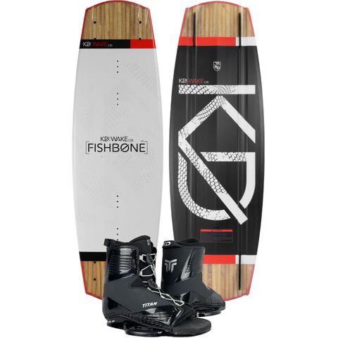 KD 2027 Fishbone Cable Park Wakeboard with Titan Boots