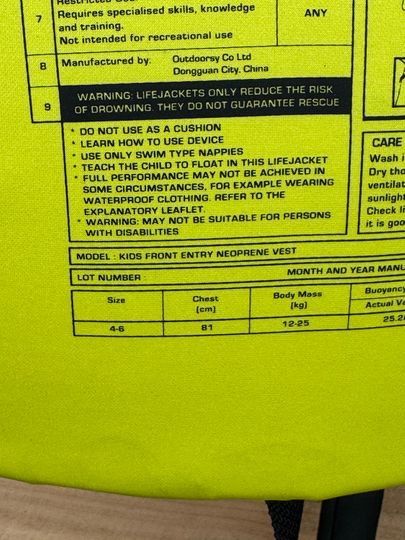 KGB 2026 JNR Boys Vest 4-6 - NON APPROVED Sample (C186)