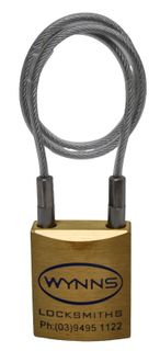 WYNNS 45MM PADLOCK 250MM CABLE KD DP