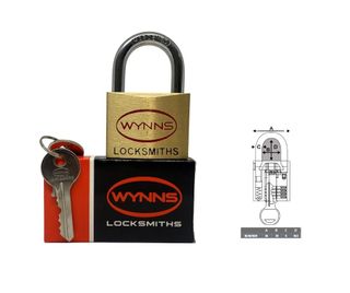 WYNNS 50MM BRASS PADLOCK KA1