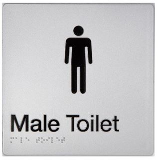 MALE BRAILLE SIGN - SILVER