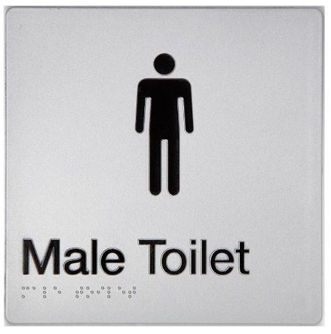 MALE BRAILLE SIGN - SILVER