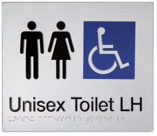 UNISEX DISABLED TOILET LH - SILVER