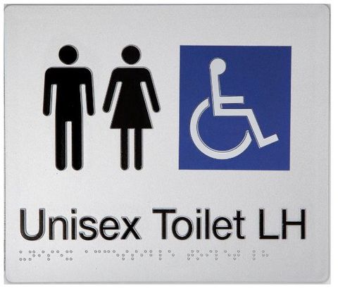 UNISEX DISABLED TOILET LH - SILVER