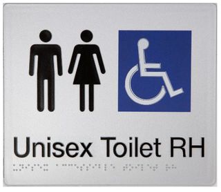 UNISEX DISABLED TOILET RH - SILVER