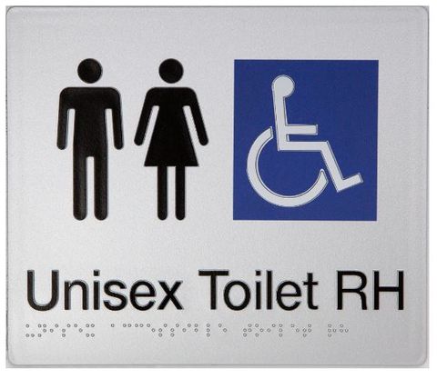 UNISEX DISABLED TOILET RH - SILVER