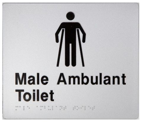 AMBULANT MALE SIGN  BRAILLE - SILVER