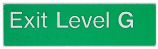 BRAILLE EXIT SIGN - GROUND - GREEN