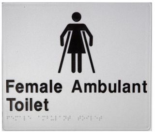 AMBULANT FEMALE SIGN  BRAILLE - SILVER