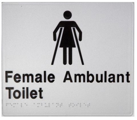 AMBULANT FEMALE SIGN  BRAILLE - SILVER