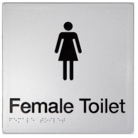 FEMALE BRAILLE SIGN - SILVER