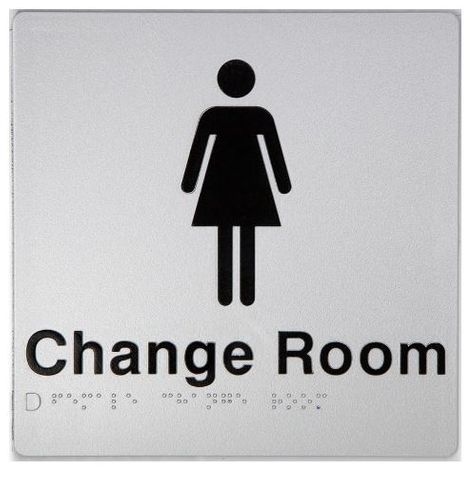 BRAILLE SIGN FEMALE CHANGE - SILVER