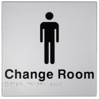BRAILLE SIGN MALE CHANGE - SILVER