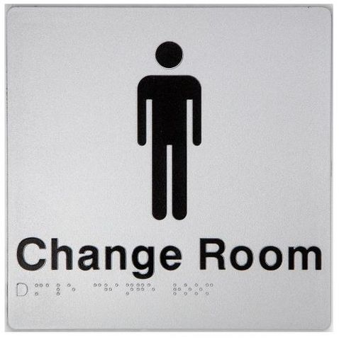 BRAILLE SIGN MALE CHANGE - SILVER