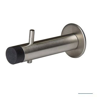 COAT HOOK WITH BUMPERSATIN STAINLESS STE