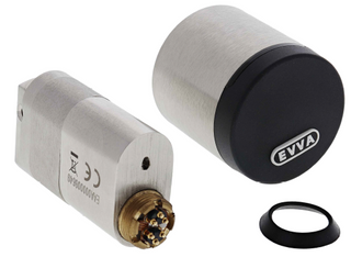 EVVA AIRKEY, OVAL CYLINDER, SATIN NICKEL