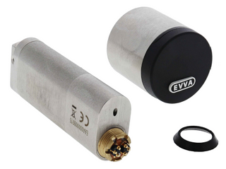 EVVA AIRKEY, OVAL CYLINDER, SATIN NICKEL, 80MM