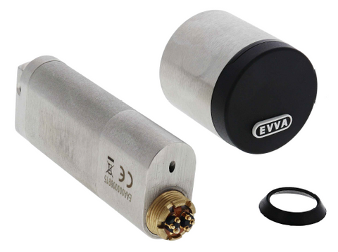EVVA AIRKEY, OVAL CYLINDER, SATIN NICKEL, 80MM