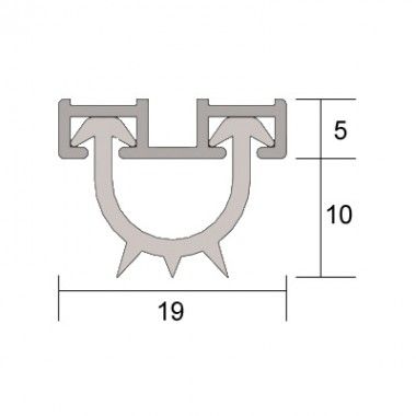 FINNED REBATED SWEEP-TYPE SILICONE SEAL