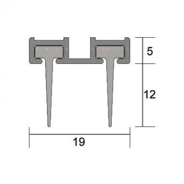 DUAL FINNED SILICONE SEAL FOR DOOR BOTTO