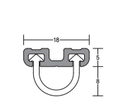 DOOR BOTTOM SWEEP SEAL 18W U 2100 SIL