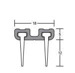 DOOR BOTTOM SWEEP SEAL 18W DBL FIN 2100